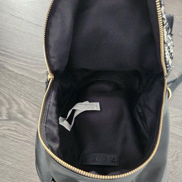 Zara Faux Leather and Tweed Backpack - Picture 4 of 5
